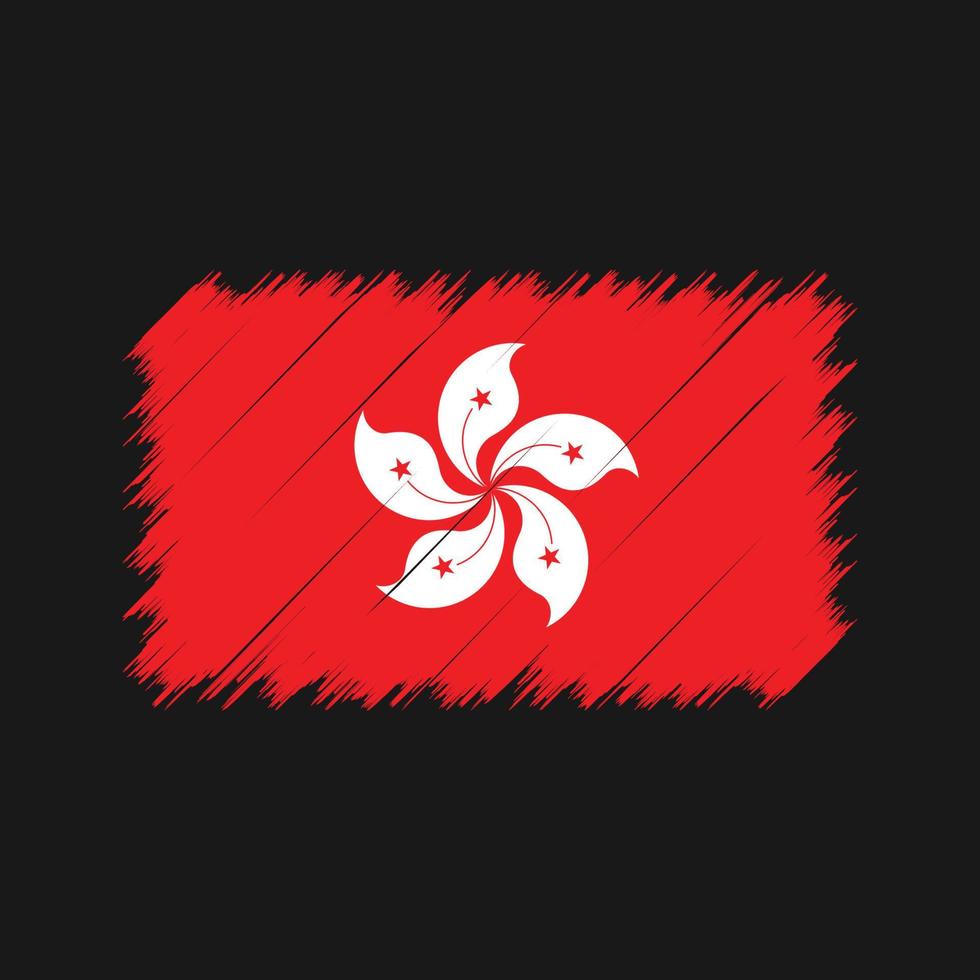 hong kong flagga penseldrag. National flagga vektor