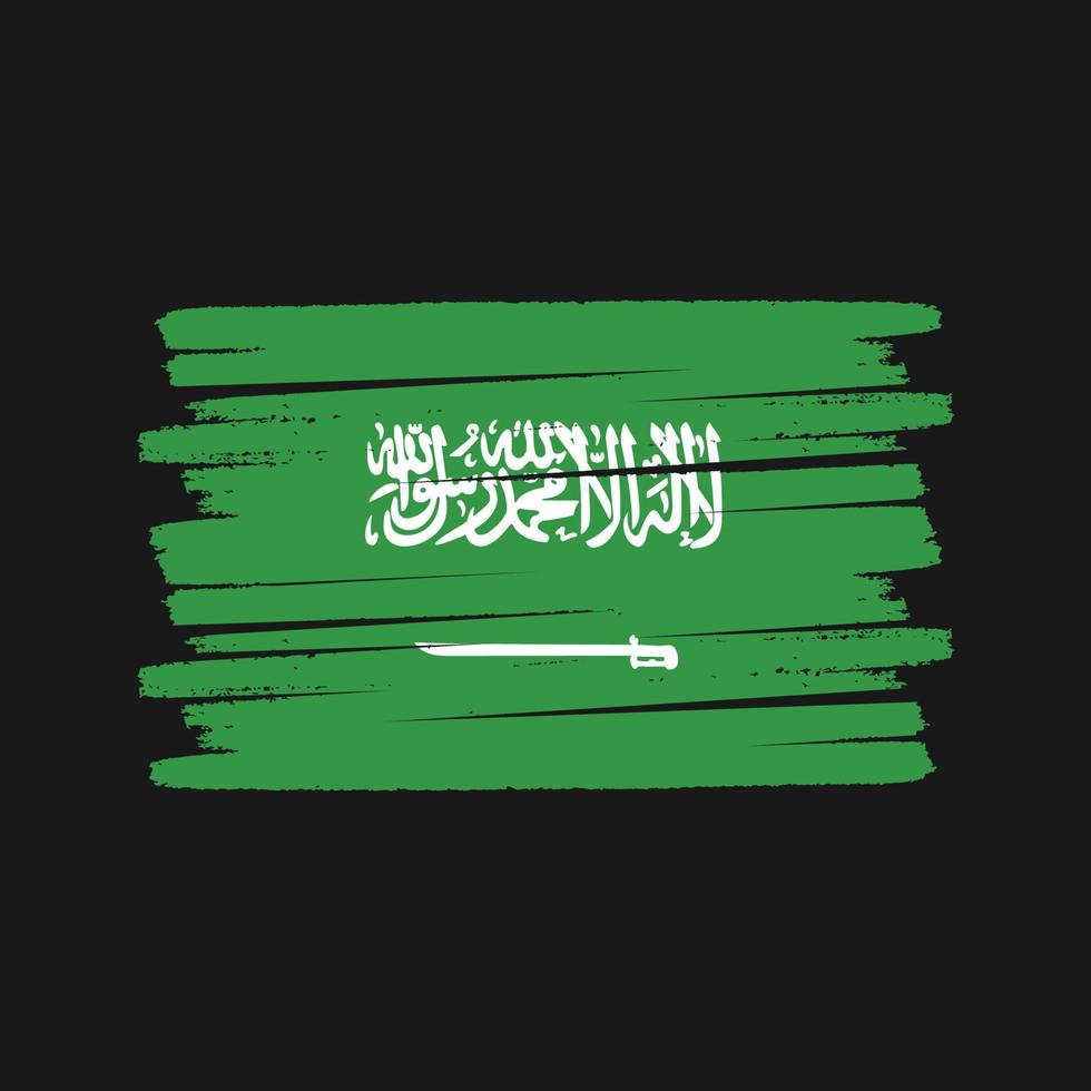 Saudiarabien flaggborste. National flagga vektor