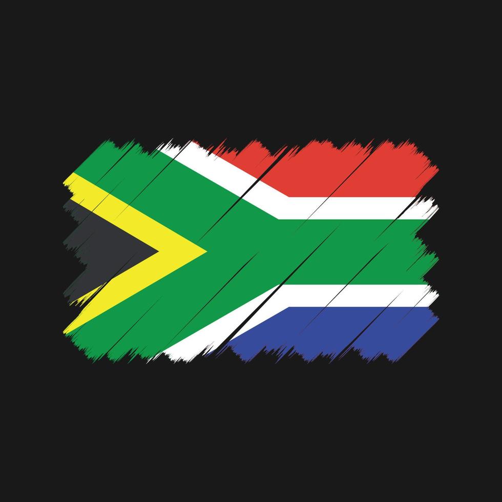 sydafrika flaggborste. National flagga vektor