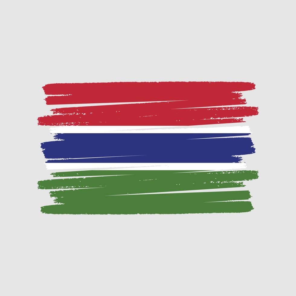 Bürste mit Gambia-Flagge. Nationalflagge vektor