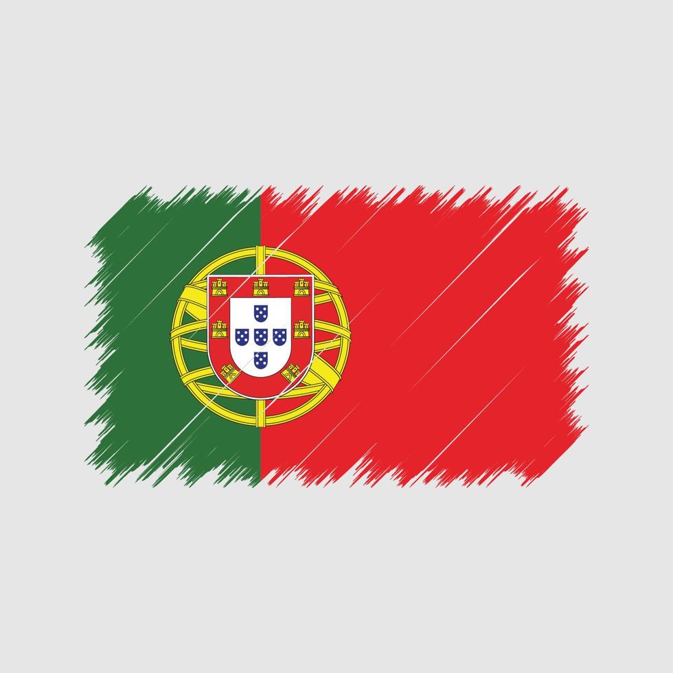 Pinselstriche der portugiesischen Flagge. Nationalflagge vektor