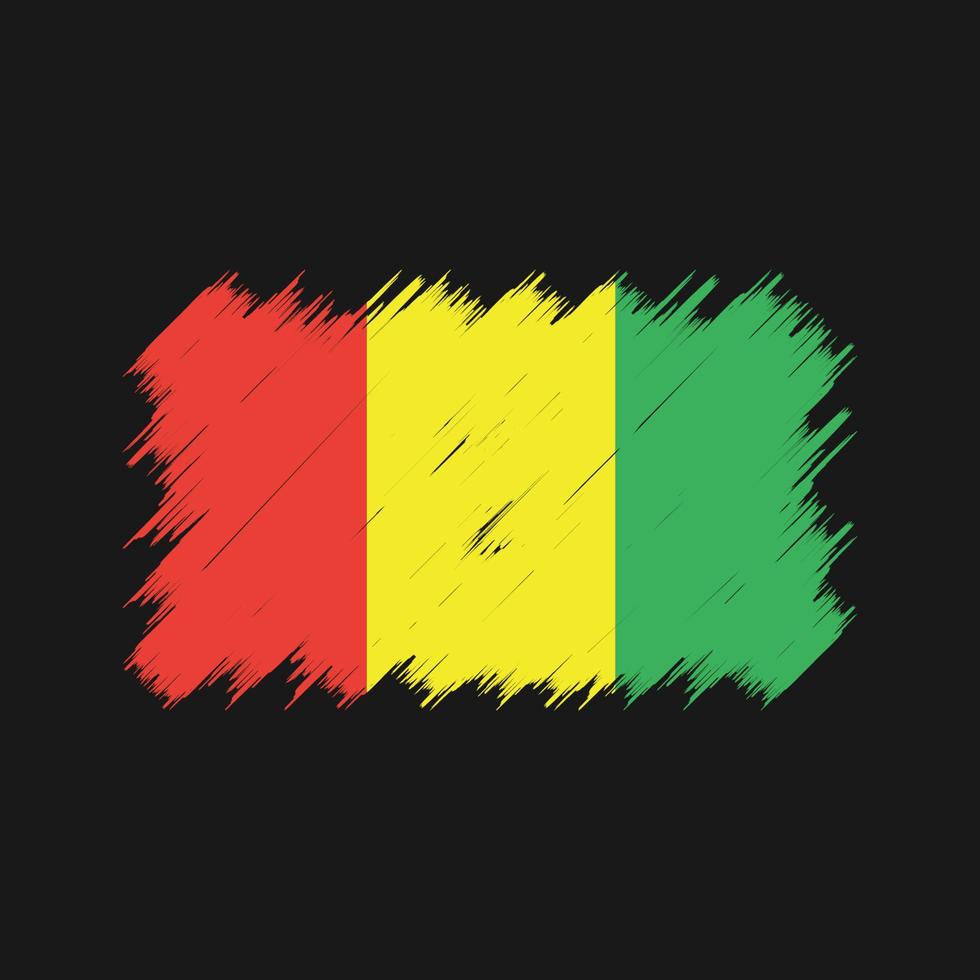 guinea flagga borste. National flagga vektor