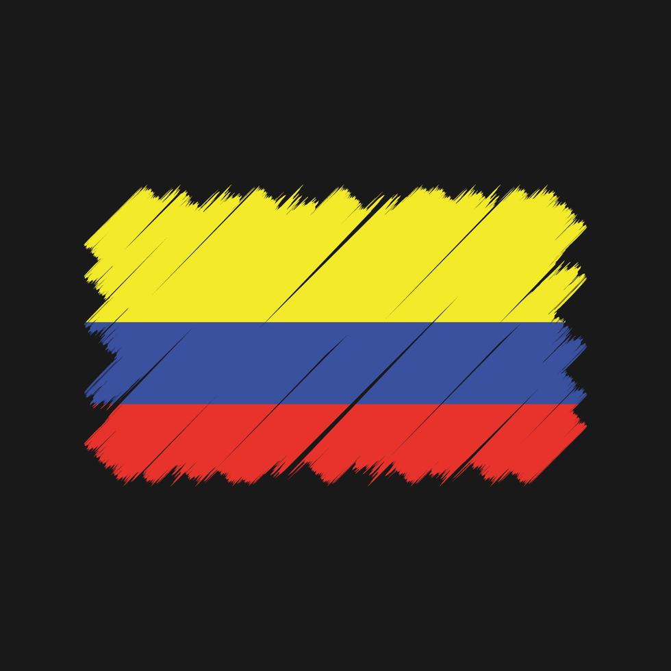 colombia flaggborste. National flagga vektor