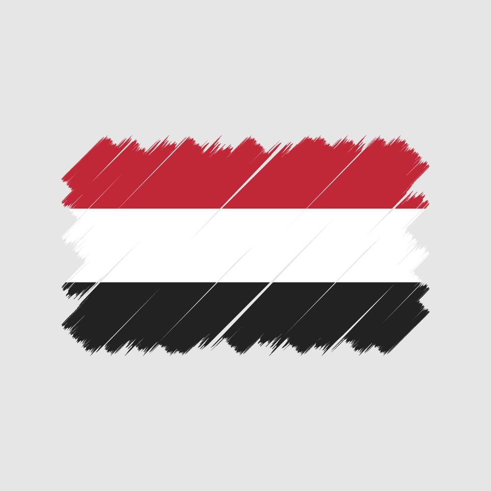 Bürste der Jemen-Flagge. Nationalflagge vektor