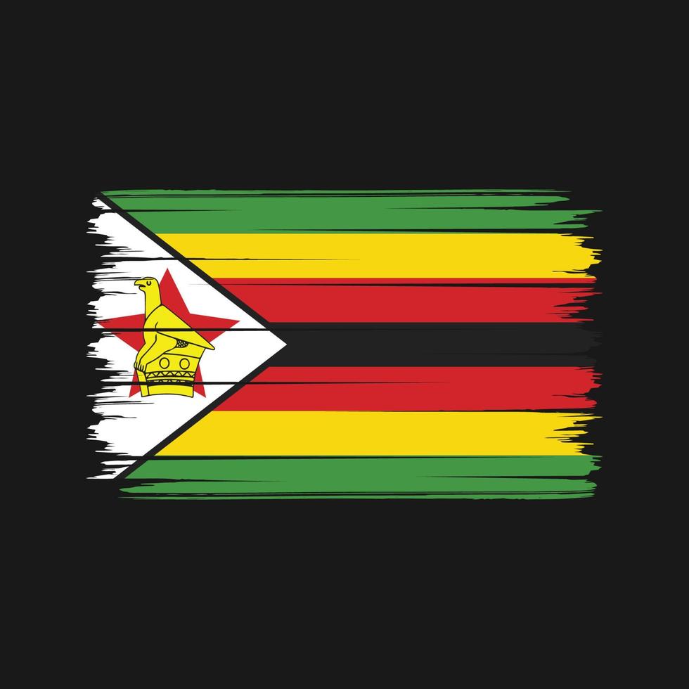 zimbabwe flagga penseldrag. National flagga vektor