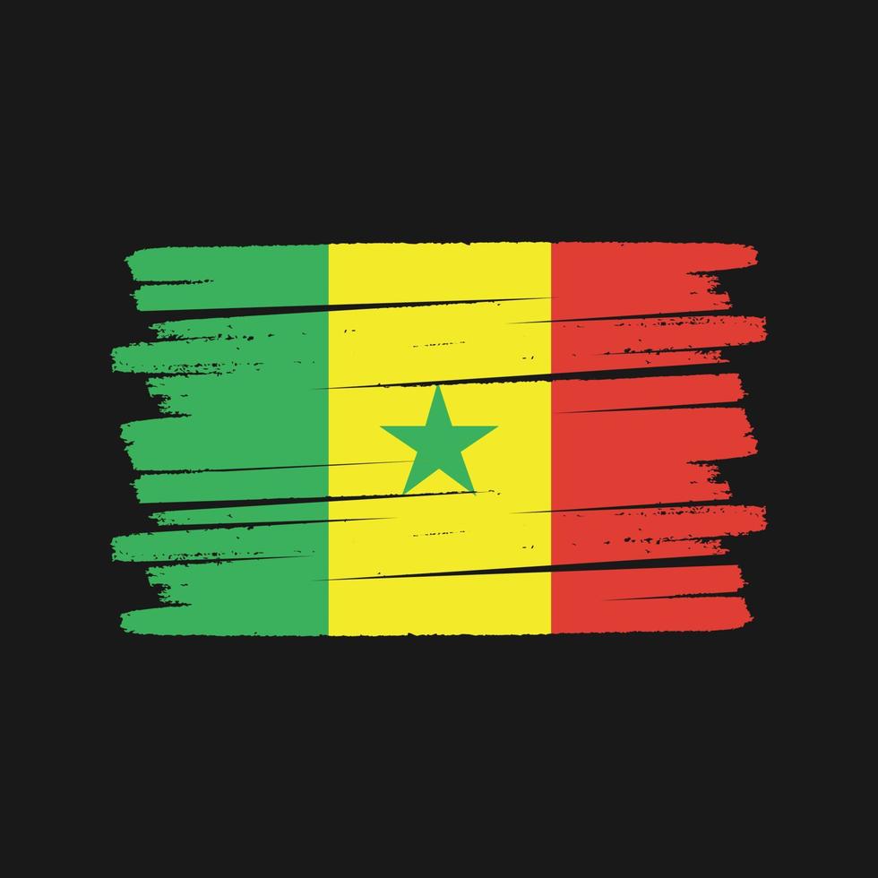 senegal flagga borste. National flagga vektor