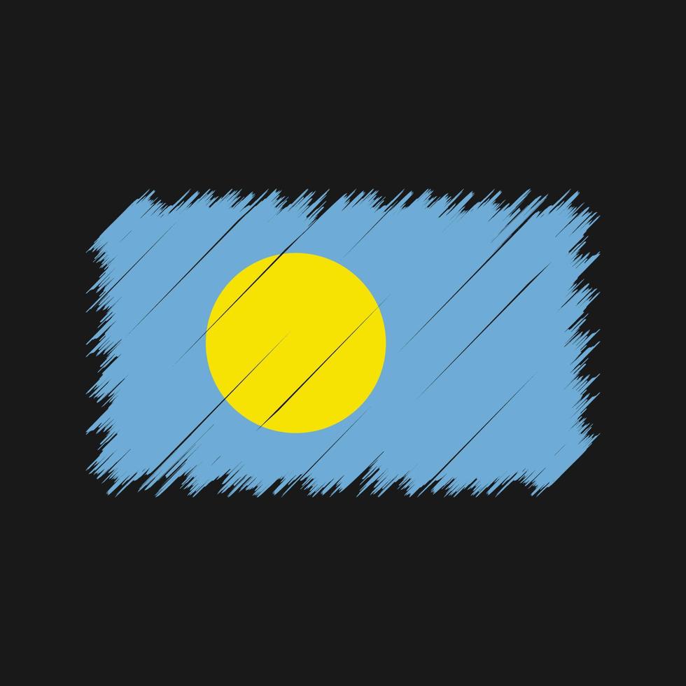 palau flag pinselstriche. Nationalflagge vektor