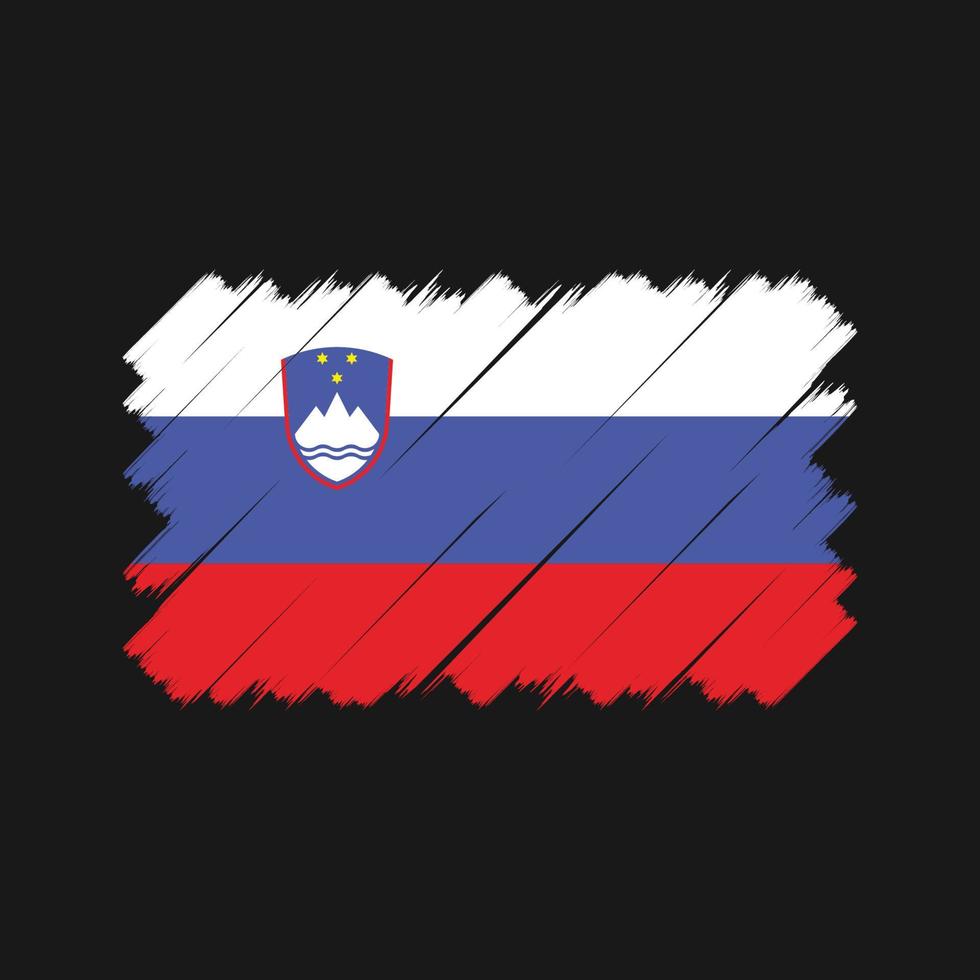 slovenien flaggborste. National flagga vektor