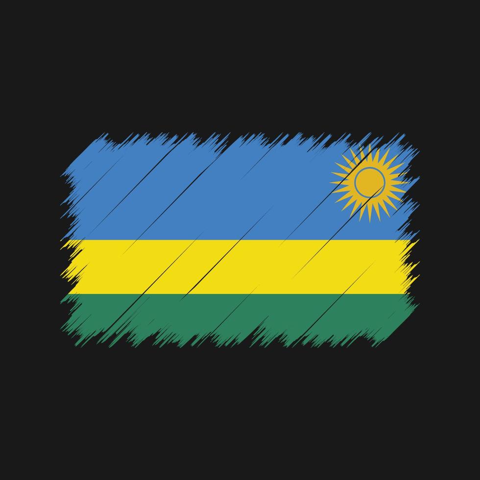 Pinselstriche der Ruanda-Flagge. Nationalflagge vektor