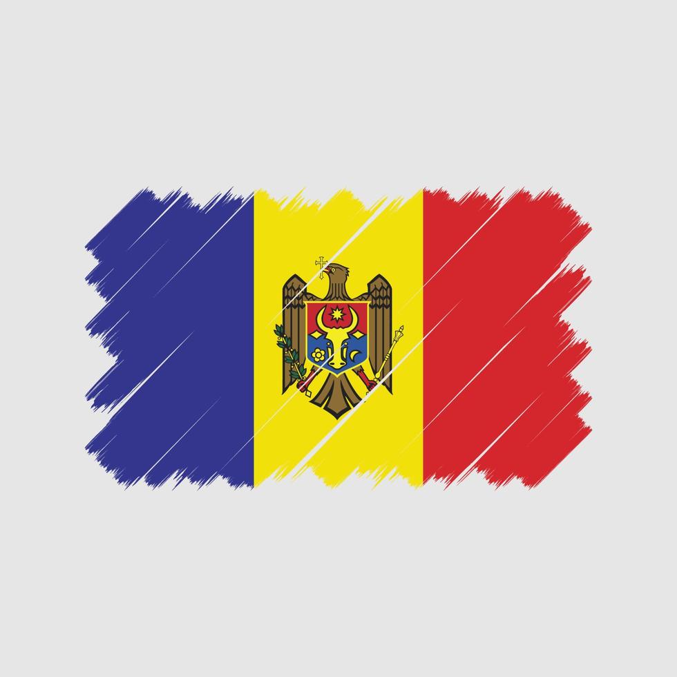 moldaviens flagga borste. National flagga vektor