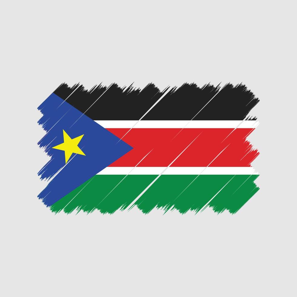 Bürste der Südsudan-Flagge. Nationalflagge vektor