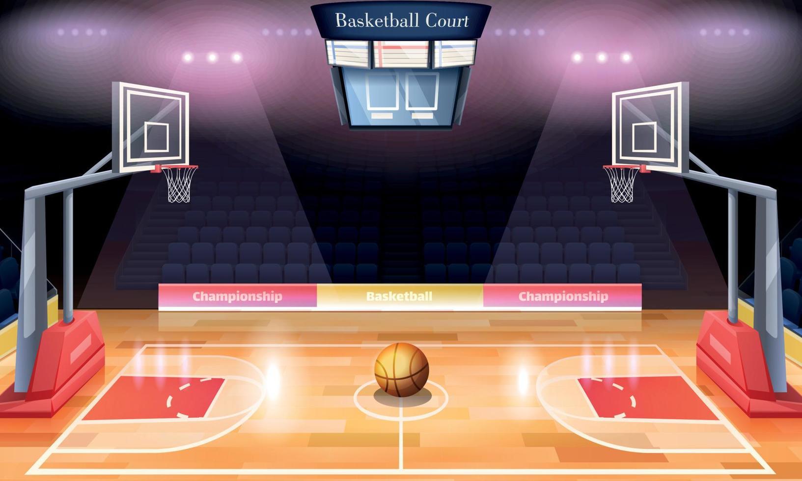 basketplan tecknad illustration vektor