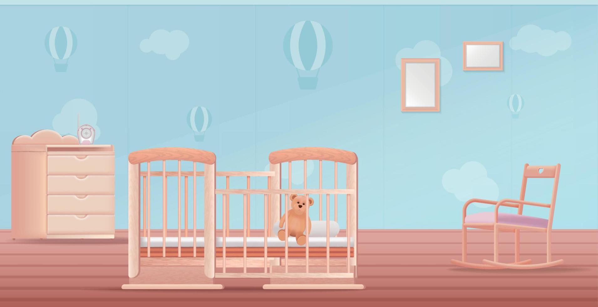 babyzimmer realistische illustration vektor