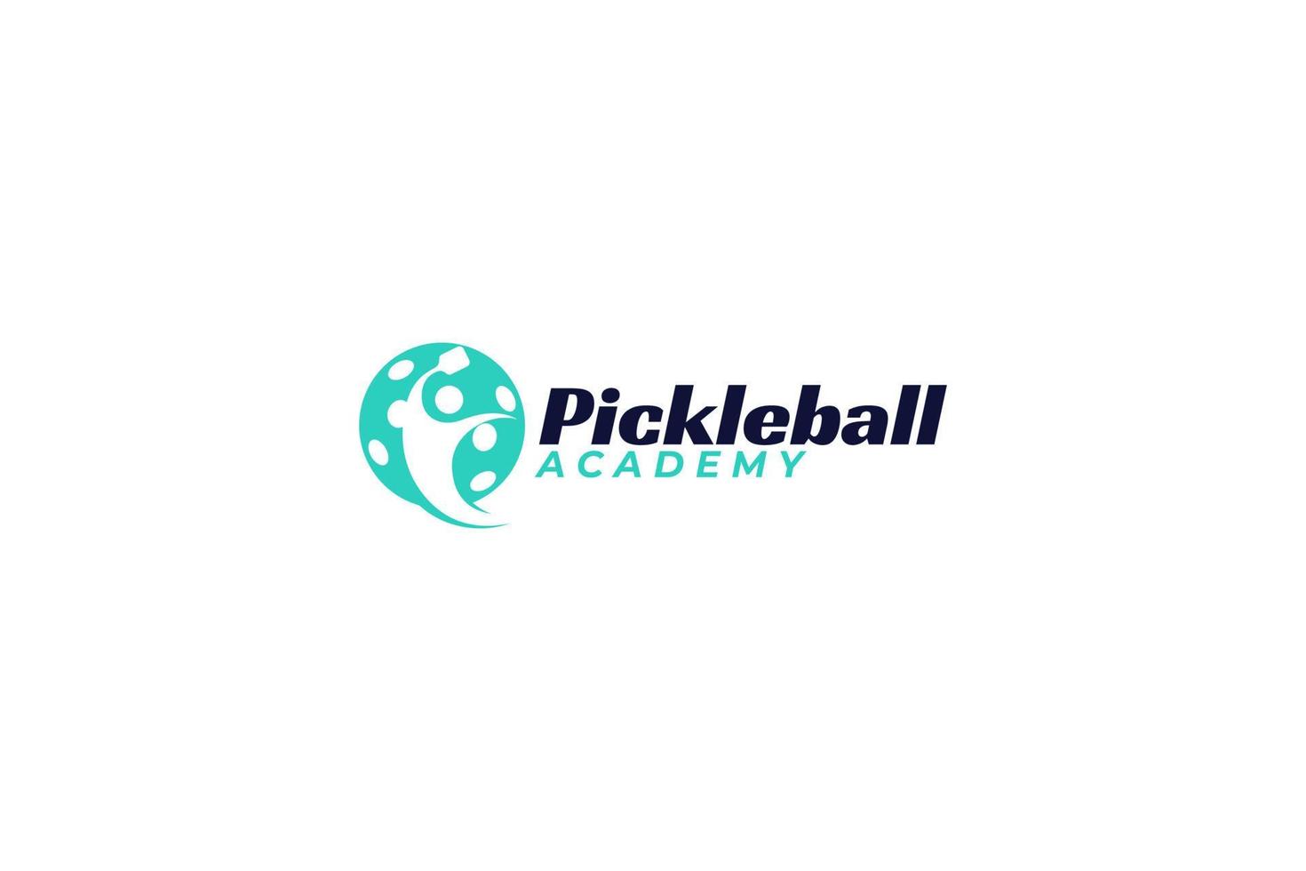 Pickleball-Akademie-Logo für jedes Unternehmen, insbesondere für Sporttraining, Team, Club, Community usw. vektor