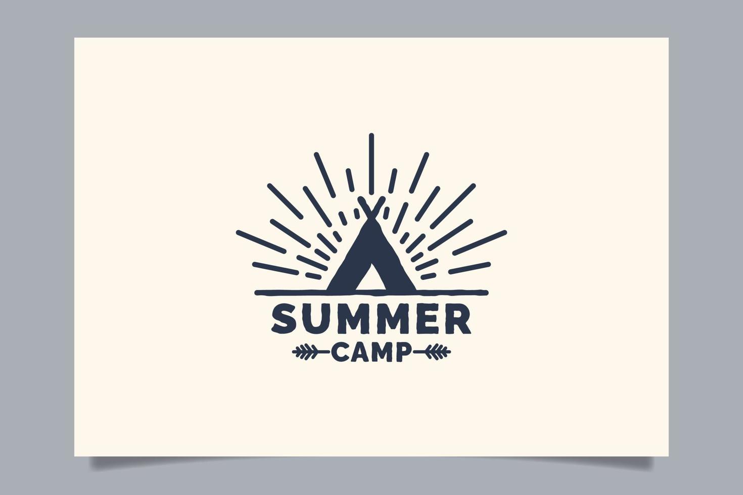 Sommercamp-Logo für jedes Unternehmen, insbesondere für Outdoor-Aktivitäten, Sommerferien, Sport, Abenteuer usw. vektor