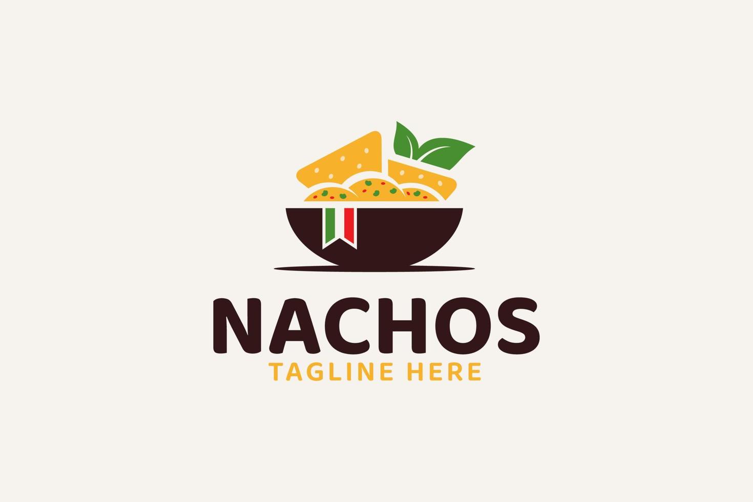 nachos logotyp för alla företag, speciellt för mat och dryck, snabbmat, leveransmat, food truck, café, etc. vektor