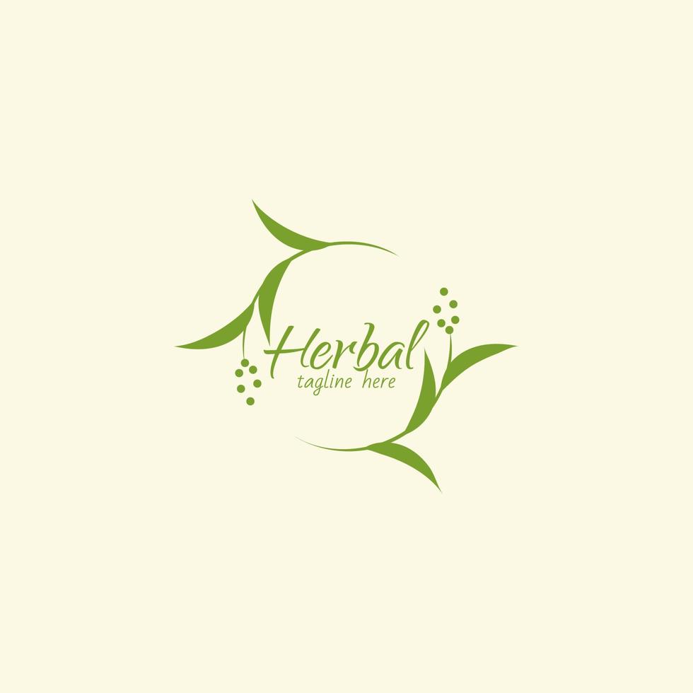 Kräutertee-Logo-Vektorgrafik mit Teeblättern für jedes Unternehmen, insbesondere für Cafés, Restaurants, Speisen und Getränke usw. vektor