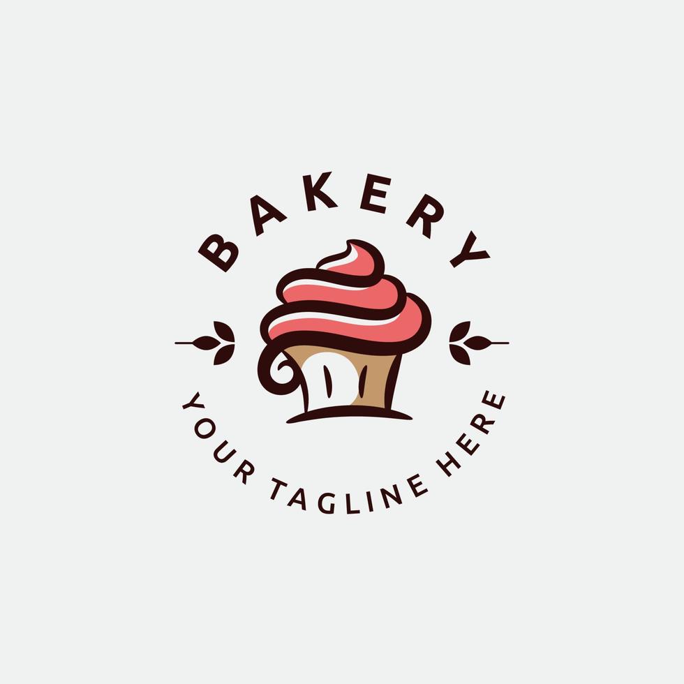 einfache Cupcake-Logo-Vektorgrafik für jedes Unternehmen, insbesondere für Bäckereien, Konditoreien, Lebensmittel und Getränke, Cafés usw. vektor