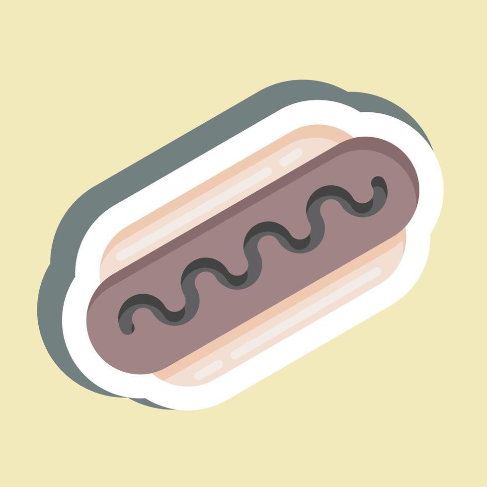 Aufkleber Bratwurst. geeignet für Bildungssymbol. einfaches Design editierbar. Design-Vorlagenvektor. einfache Abbildung vektor