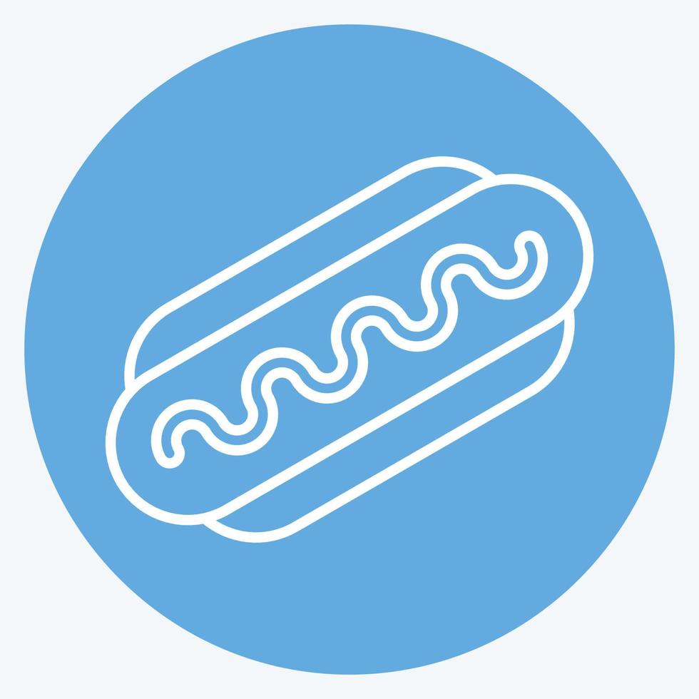 Symbol Bratwurst. geeignet für Bildungssymbol. blaue augen stil. einfaches Design editierbar. Design-Vorlagenvektor. einfache Abbildung vektor