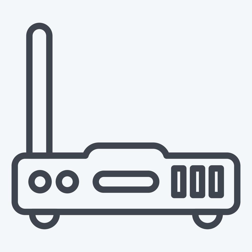 Icon-Router. geeignet für Symbol für Computerkomponenten. Linienstil. einfaches Design editierbar. Design-Vorlagenvektor. einfache Abbildung vektor