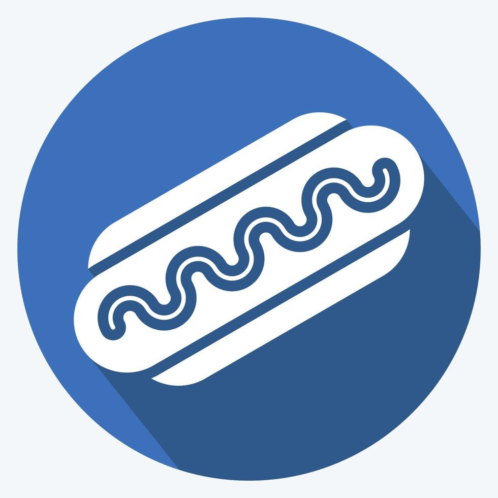 Symbol Bratwurst. geeignet für Bildungssymbol. langer Schattenstil. einfaches Design editierbar. Design-Vorlagenvektor. einfache Abbildung vektor