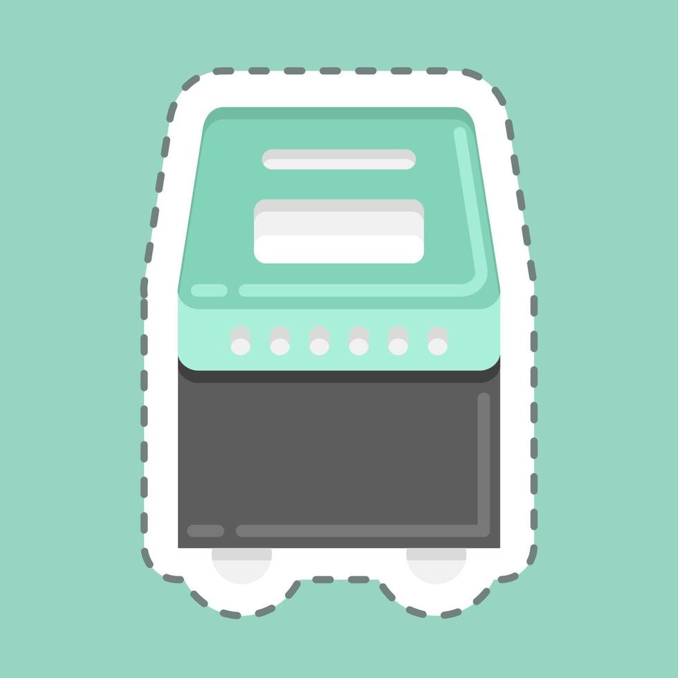 Sticker Line Cut Brotbackautomat. geeignet für Küchengeräte Symbol. einfaches Design editierbar. Design-Vorlagenvektor. einfache Abbildung vektor
