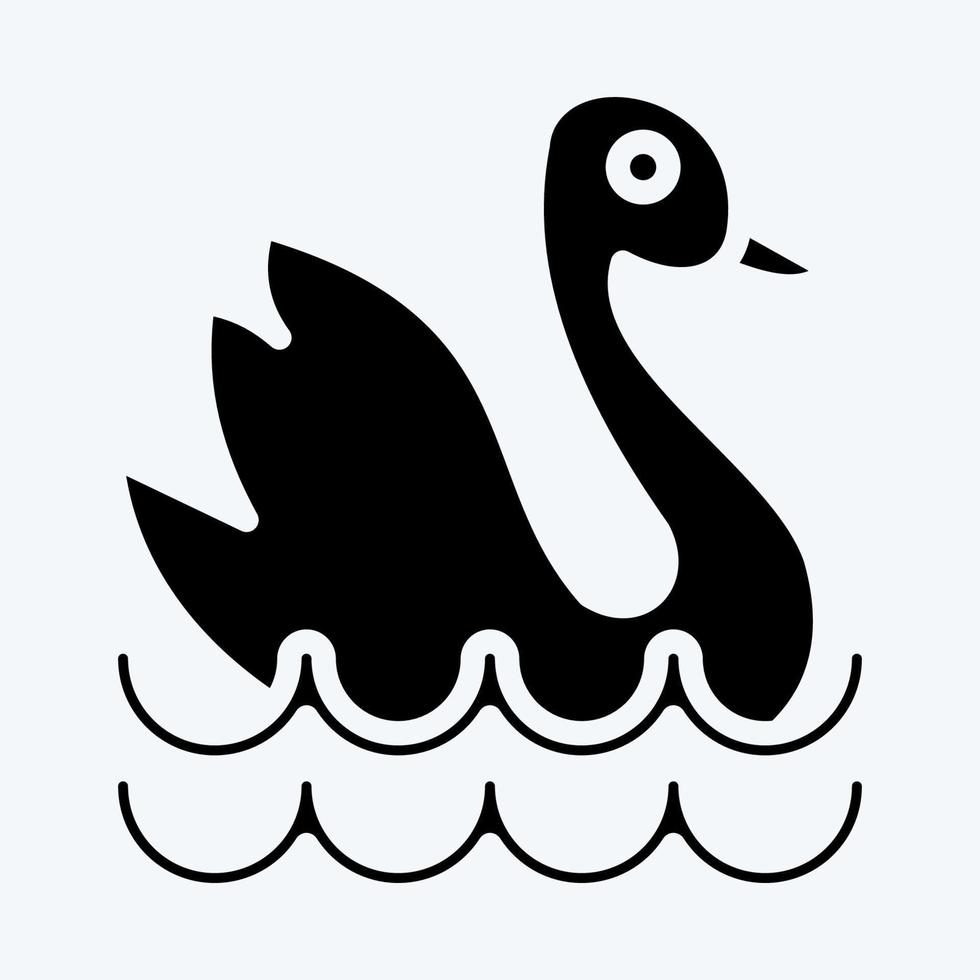 Symbol Schwan. geeignet für Bildungssymbol. Glyphen-Stil. einfaches Design editierbar. Design-Vorlagenvektor. einfache Abbildung vektor