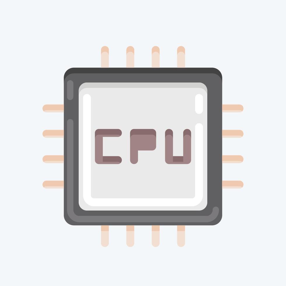 ikon cpu. lämplig för datorkomponenter symbol. platt stil. enkel design redigerbar. design mall vektor. enkel illustration vektor