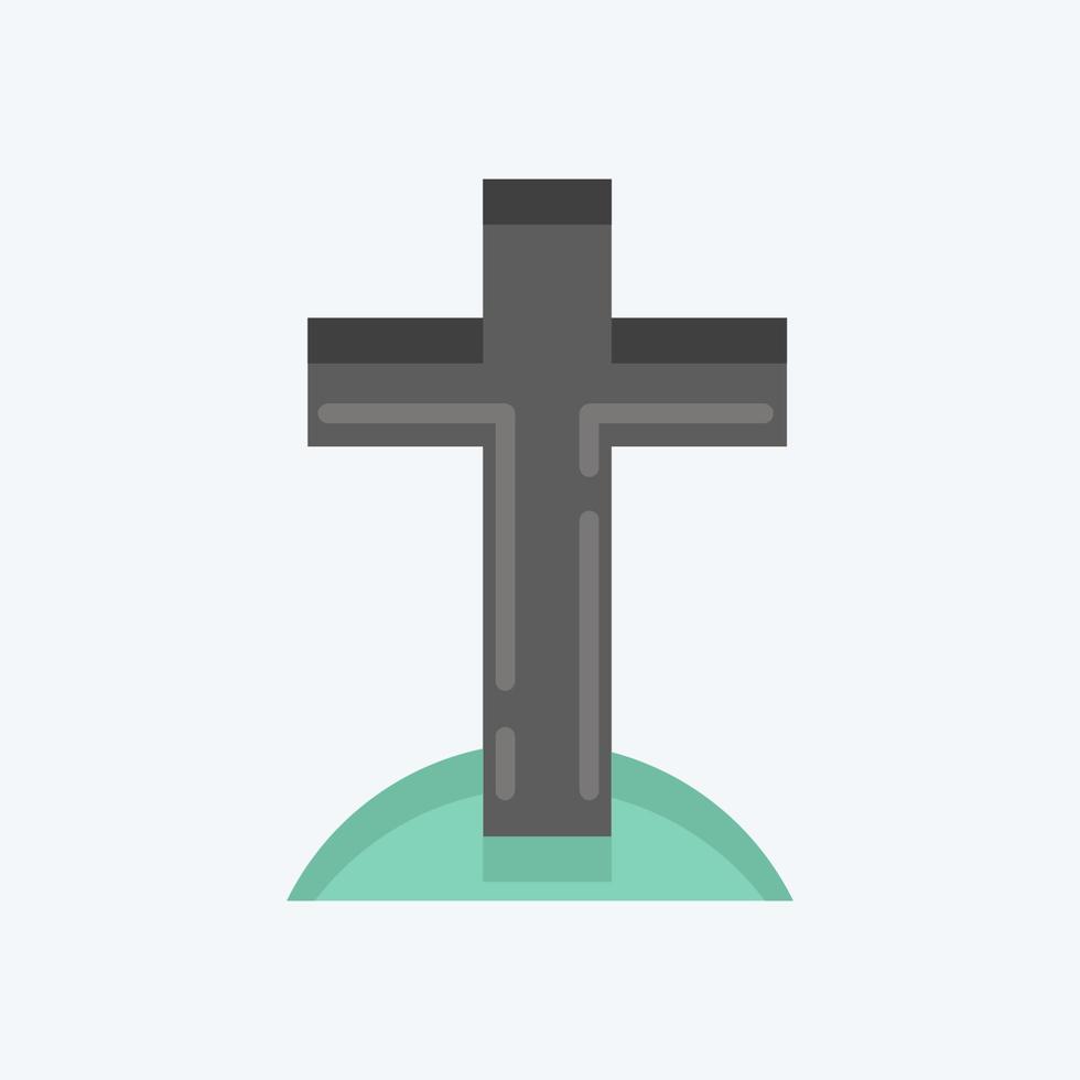 Symbol Kreuz. geeignet für Halloween-Symbol. flacher Stil. einfaches Design editierbar. Design-Vorlagenvektor. einfache Abbildung vektor