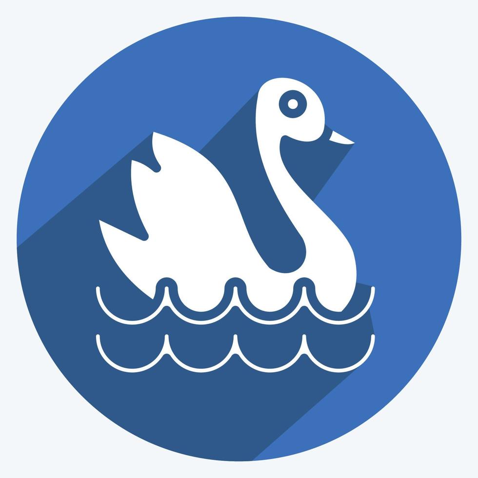 Symbol Schwan. geeignet für Bildungssymbol. langer Schattenstil. einfaches Design editierbar. Design-Vorlagenvektor. einfache Abbildung vektor