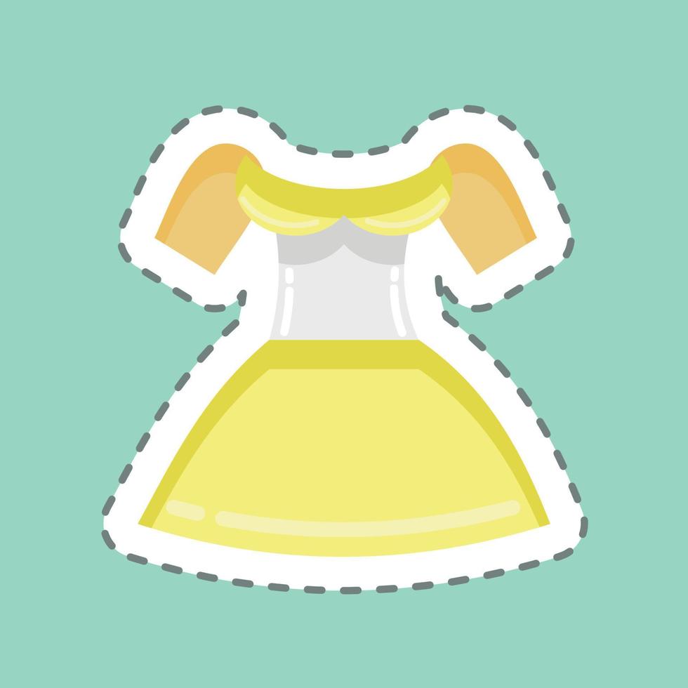 sticker line cut dirndl. lämplig för utbildning symbol. enkel design redigerbar. designmall vektor. enkel illustration vektor