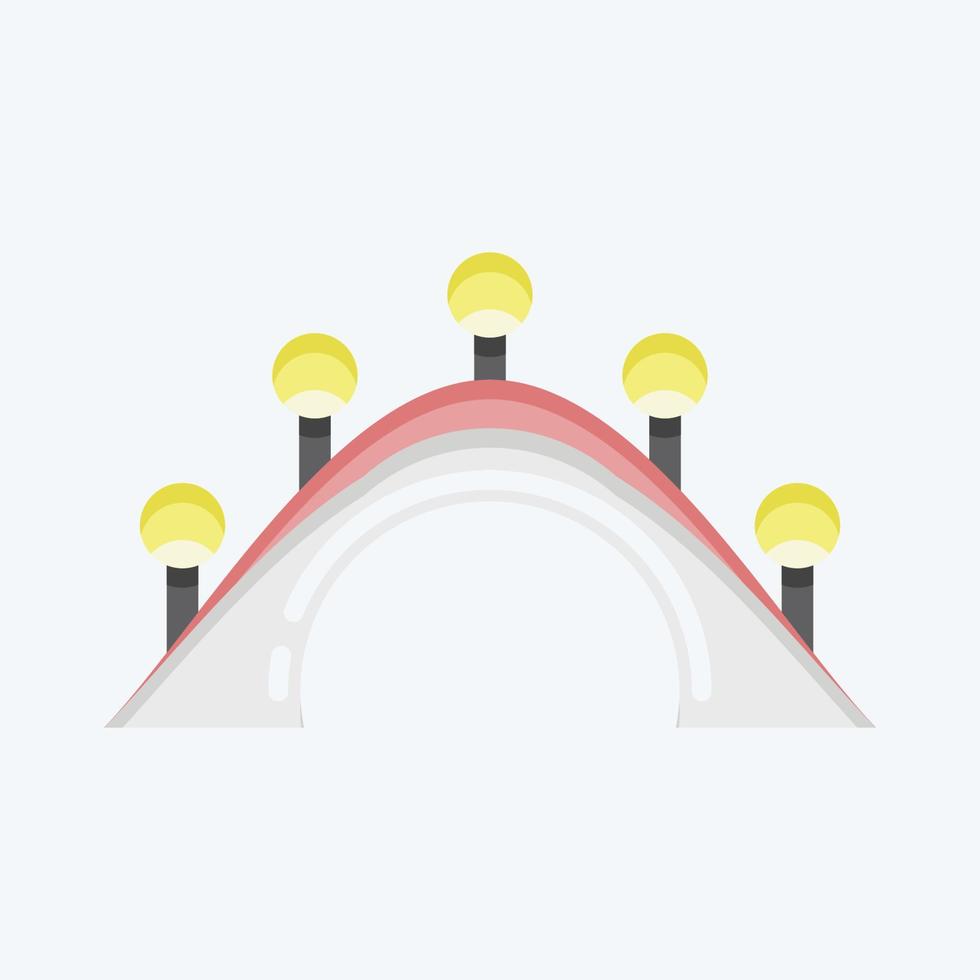 Symbol Brücke. geeignet für Stadtparksymbol. flacher Stil. einfaches Design editierbar. Design-Vorlagenvektor. einfache Abbildung vektor