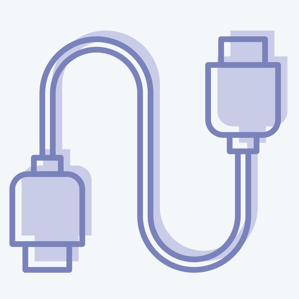 Icon-Kabel. geeignet für Symbol für Computerkomponenten. zweifarbiger Stil. einfaches Design editierbar. Design-Vorlagenvektor. einfache Abbildung vektor