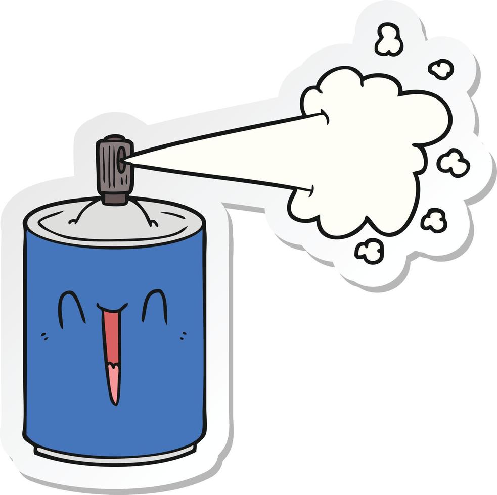 klistermärke av en tecknad aerosol sprayburk vektor