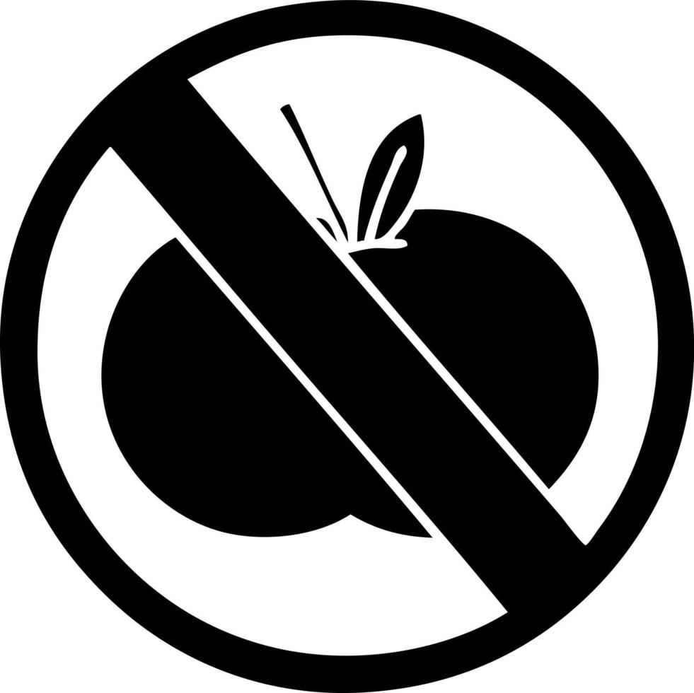 flaches symbol kein obst erlaubtes zeichen vektor