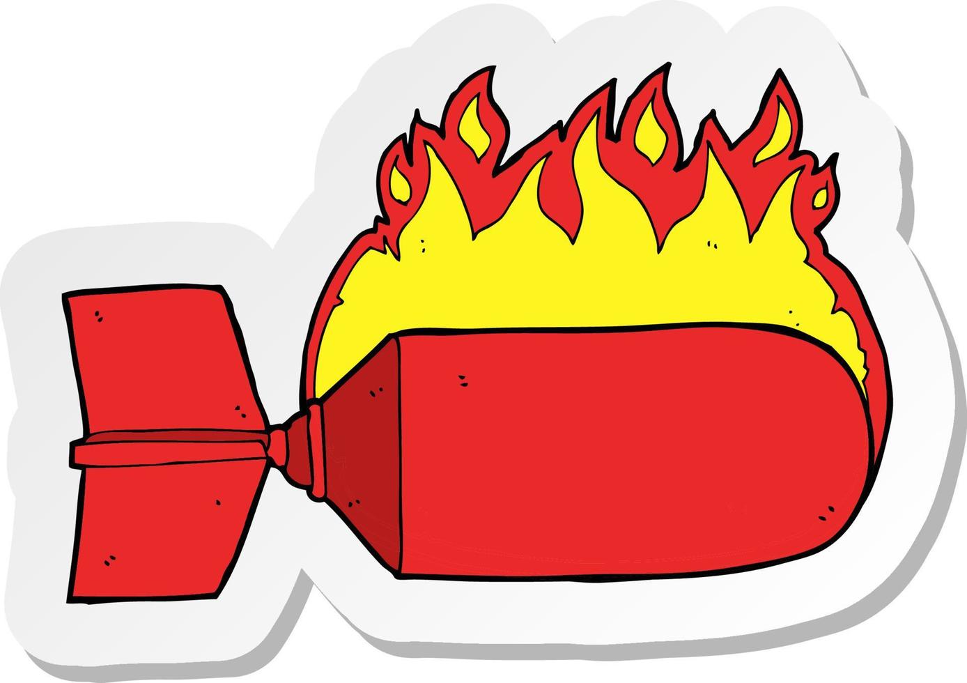 Aufkleber einer Zeichentrickbombe vektor