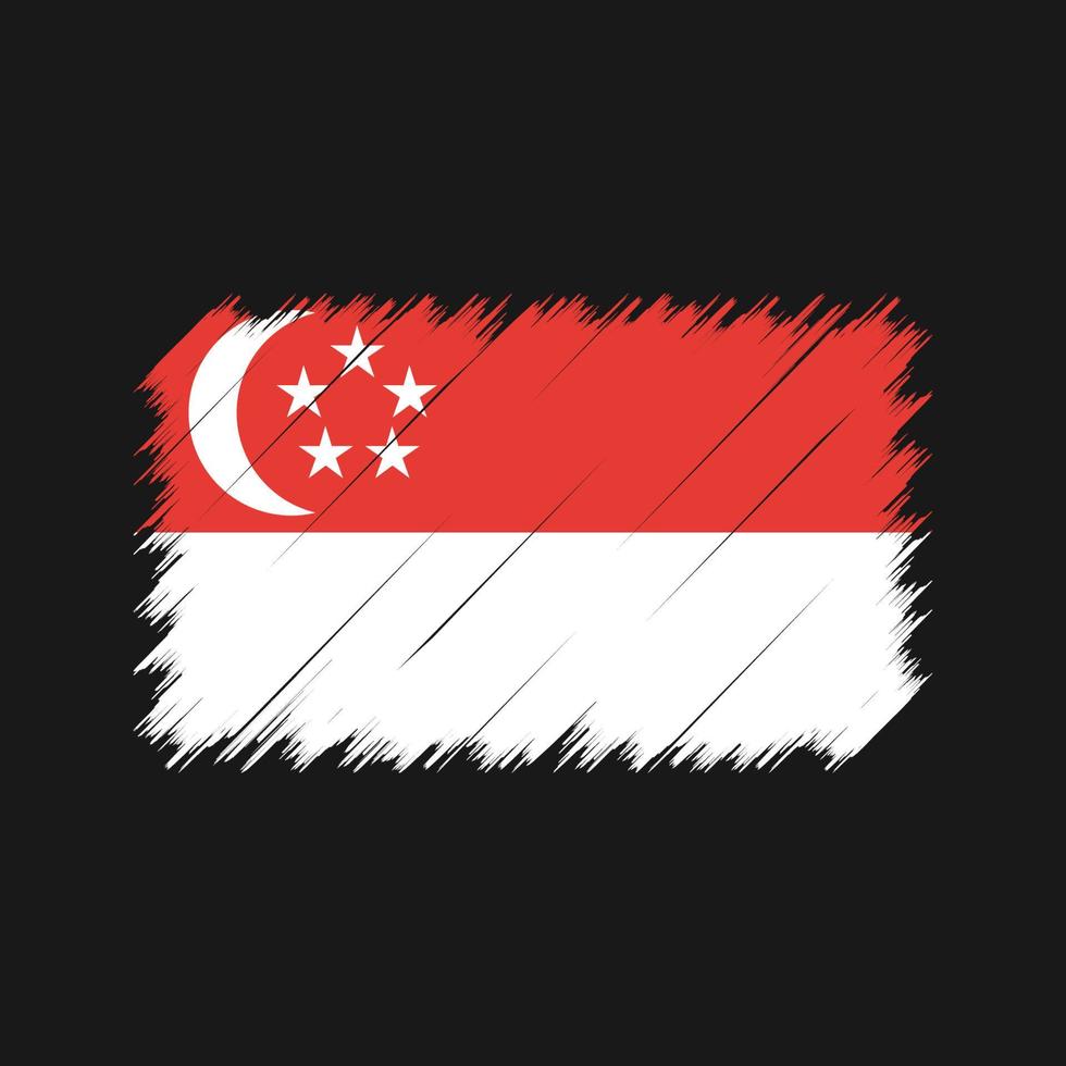 singapores flagga penseldrag. National flagga vektor