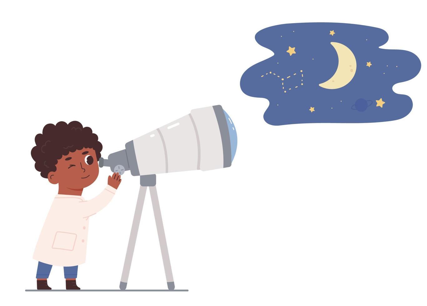 pojke med teleskop vektor