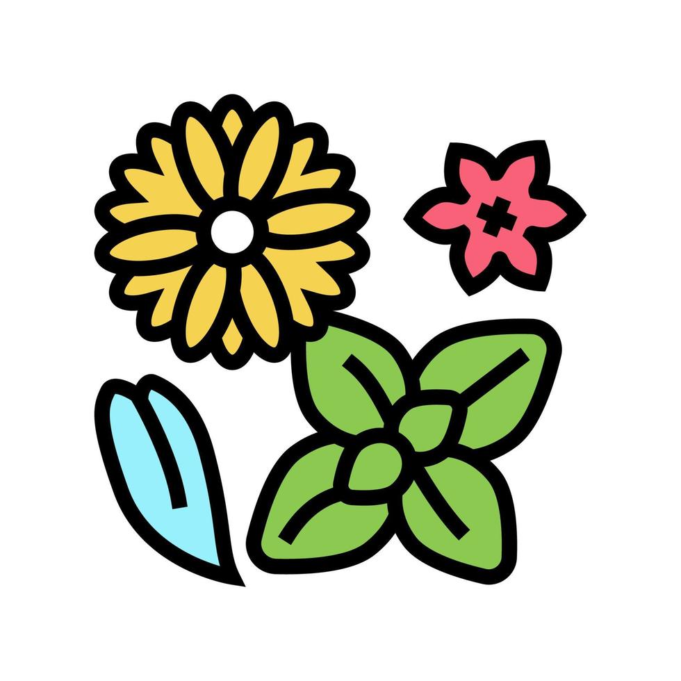 blommor fytoterapi färg ikon vektor illustration
