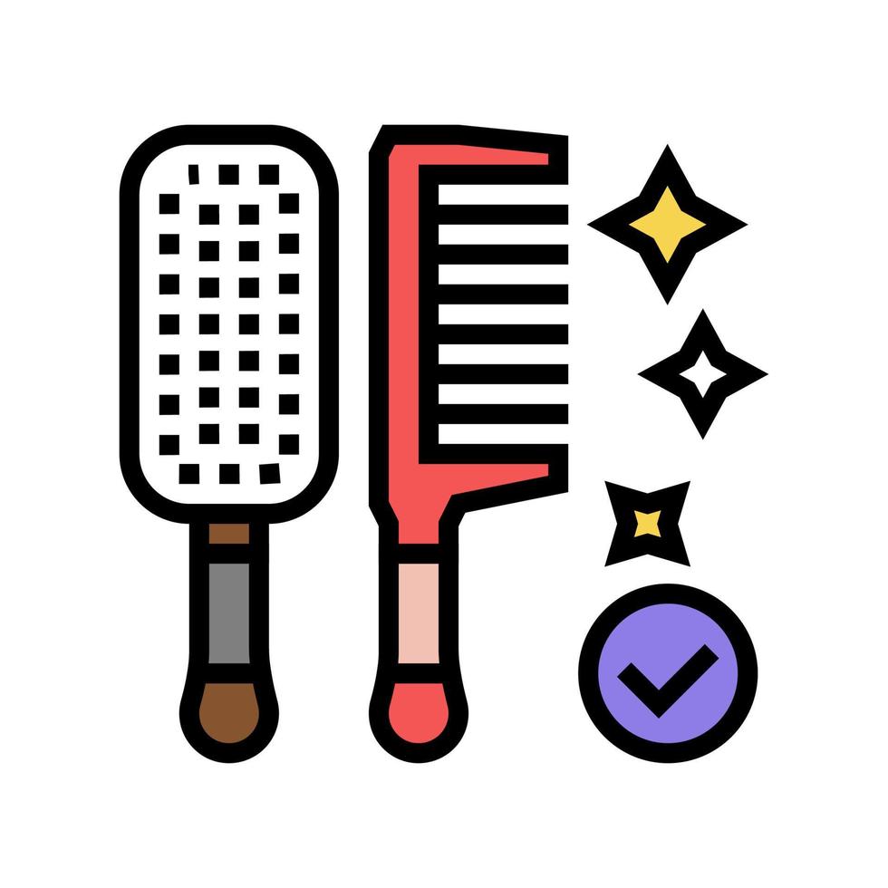 Kamm Friseur Werkzeug Farbe Symbol Vektor Illustration