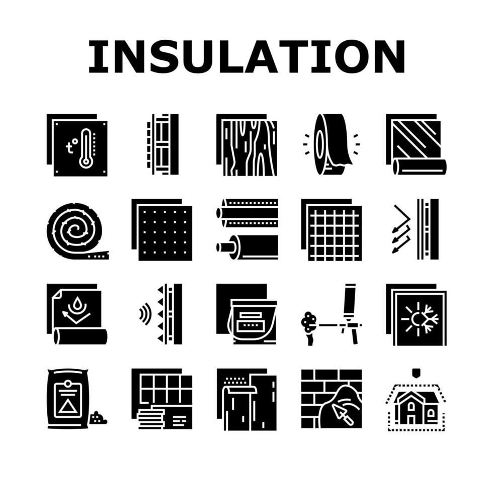isolering byggnad samling ikoner som vektor