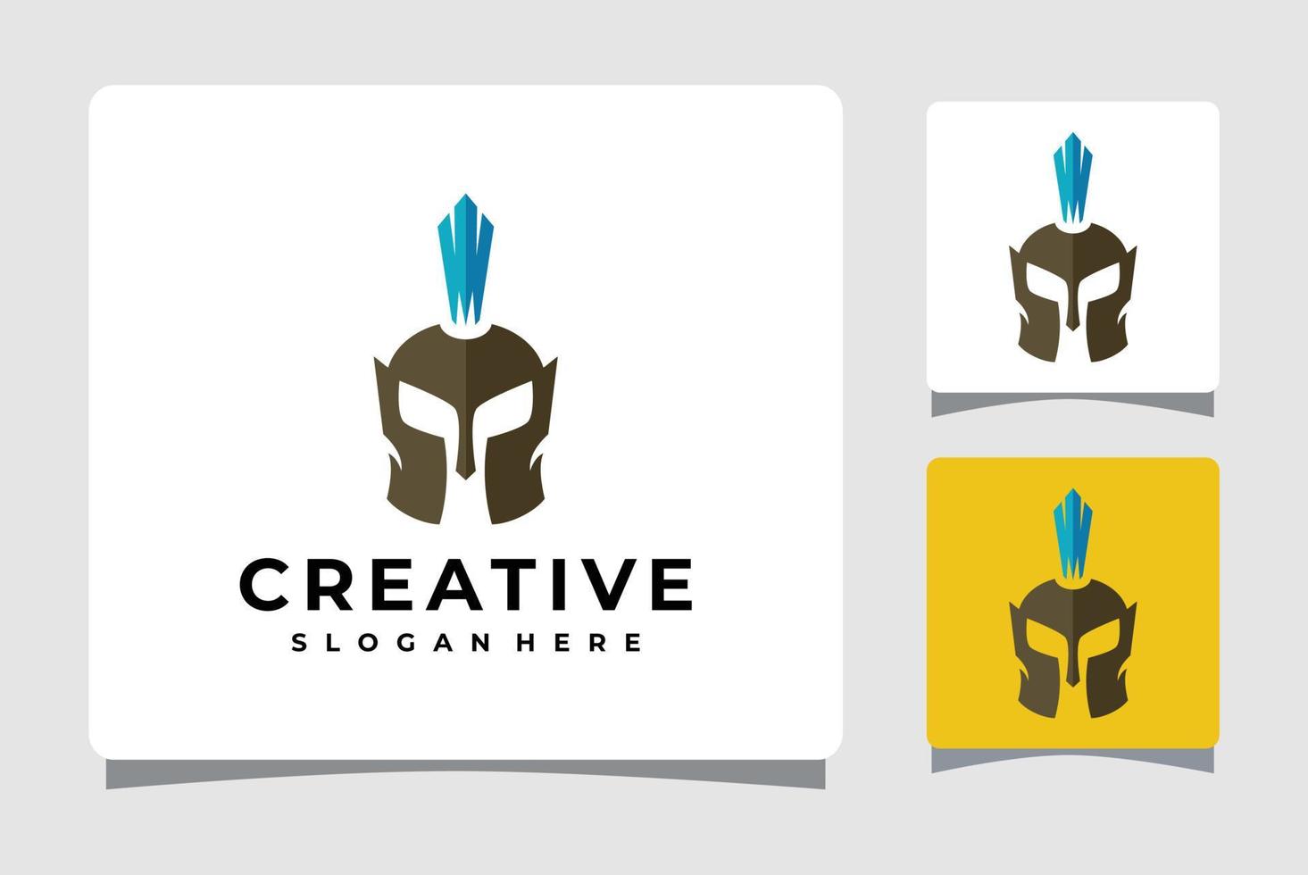 Design-Inspiration für spartanische Helm-Logo-Vorlagen vektor