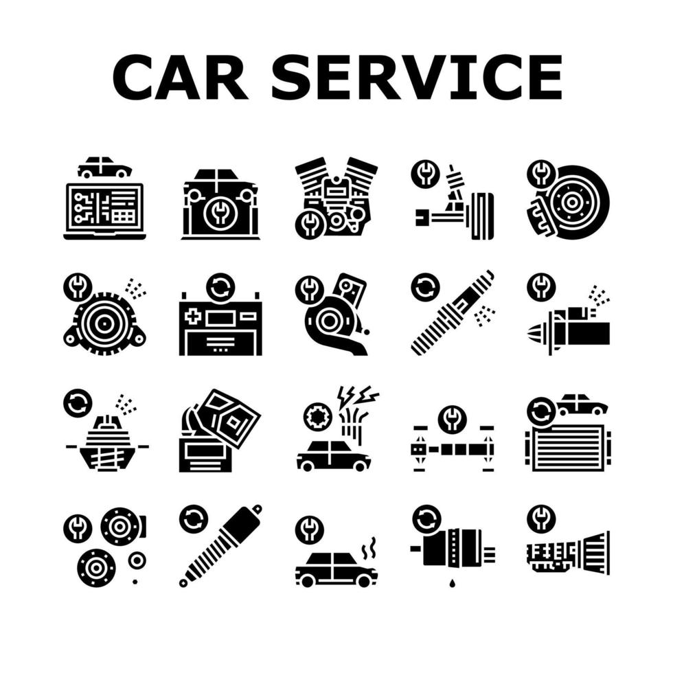 Autoservice-Garage-Sammlungsikonen stellten Vektor ein