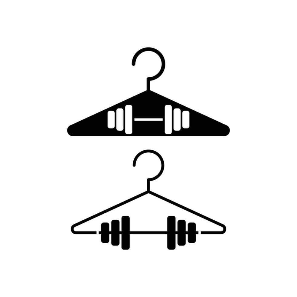 gym fitness skivstång hängare logotyp set vektor