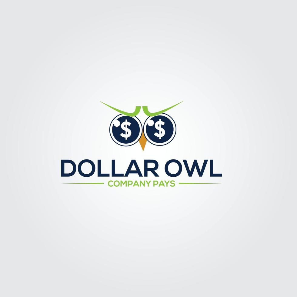 dollar owl företaget betalar logotyp vektor