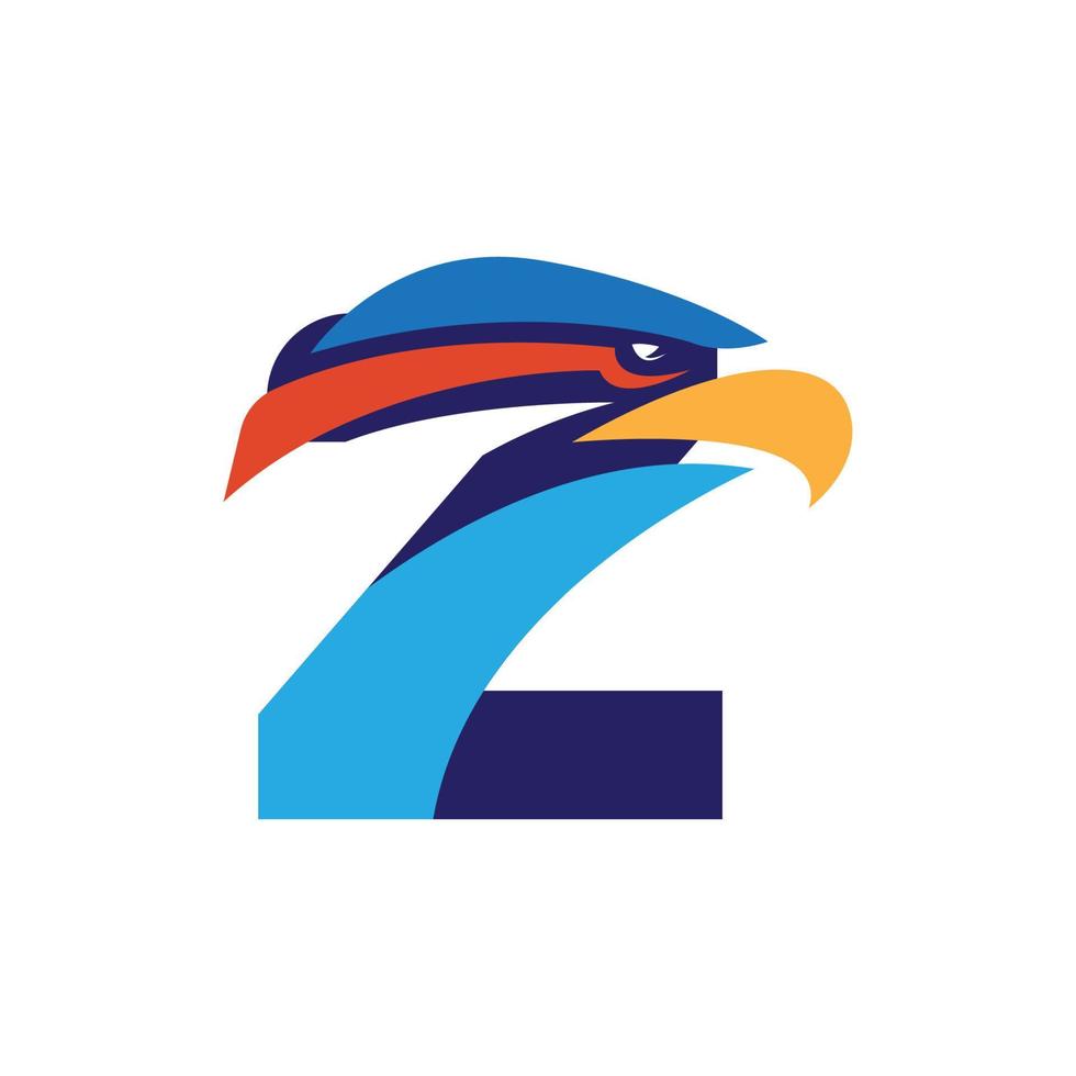 bokstaven z initiala logotyp med eagle head vektor mall