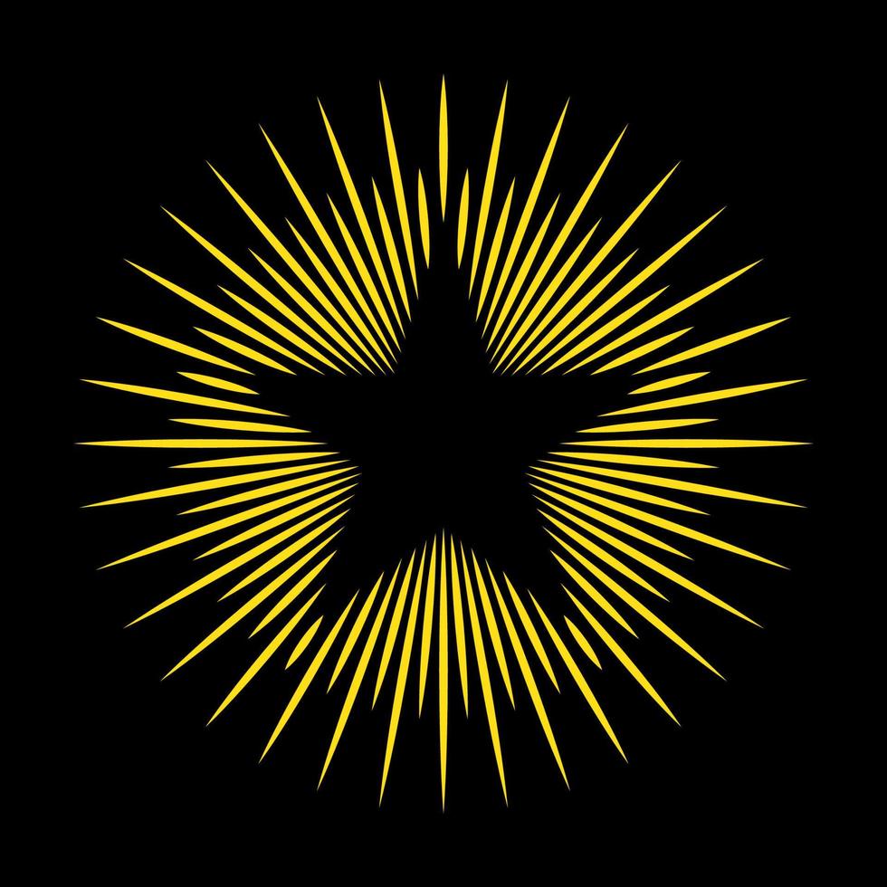 gul solstjärna burst vektor logotyp mall