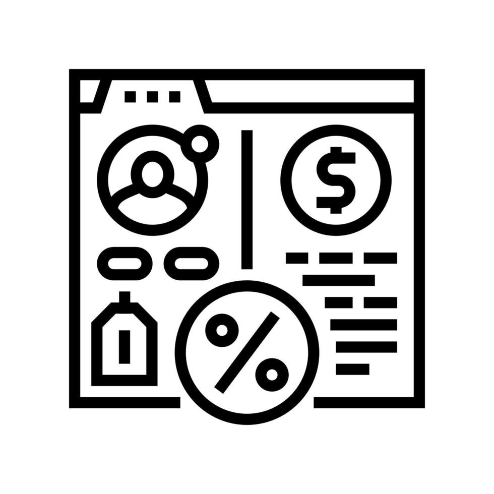 utlåning finans linje ikon vektor illustration