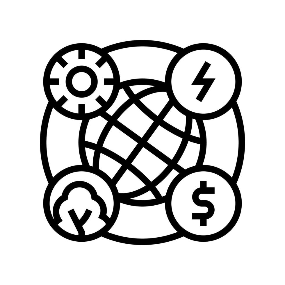 Kreislaufwirtschaft Symbol Leitung Vektor Illustration